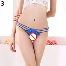 Load image into Gallery viewer, Women Sexy Lace Condole Belt Thongs T-Back G-String Low Waist Briefs Panties