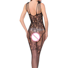 Load image into Gallery viewer, Women Floral Open Crotch Mesh Fish Net Body Stocking Lingerie Bodysuit Nightwear