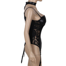 Load image into Gallery viewer, R80384 Ohyeahlady Sexy Mujer  Plus Size M/XL-5XL Teddy Lingerie Leather Teddy Sexy Lingerie Backless Sexy lace