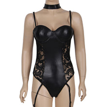 Load image into Gallery viewer, R80384 Ohyeahlady Sexy Mujer  Plus Size M/XL-5XL Teddy Lingerie Leather Teddy Sexy Lingerie Backless Sexy lace