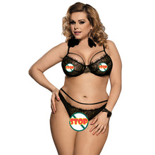 Load image into Gallery viewer, R80293 Eyelash Lace Bra Set Black Thin Plus Size Ladies Intimates Wire Free Adjusted Straps Women Bra Set Sexy Underwear