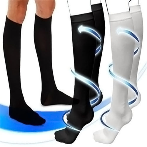 Unisex Stocking Solid Color Running Sports Knee High Relief Compression Socks