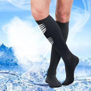 Unisex Stocking Solid Color Running Sports Knee High Relief Compression Socks