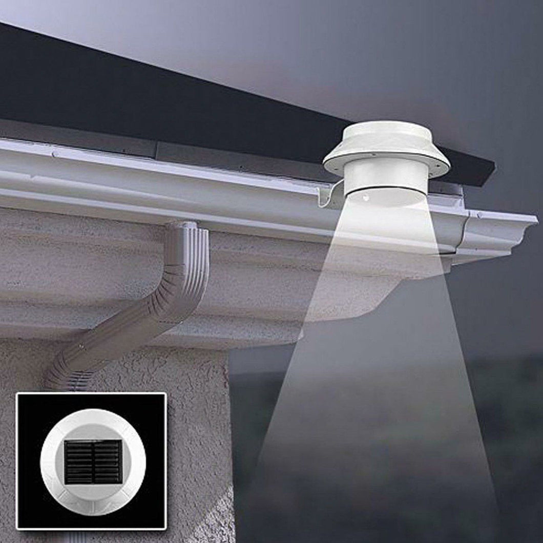 Outdoor Garden Solar Powered Light Wall Roof Path Gutter Fence Security LED Lamp