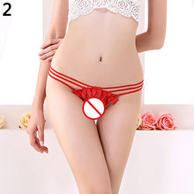 Load image into Gallery viewer, Women Sexy Lace Condole Belt Thongs T-Back G-String Low Waist Briefs Panties