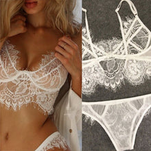 Load image into Gallery viewer, Women&#39;s Sexy Lace Hollow Sleepwear Underwear Lace G-string + Bra Nightwear Set