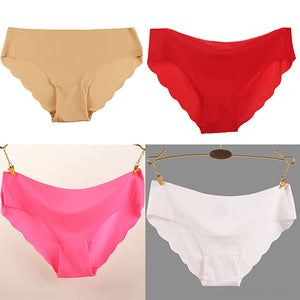 Women Sexy Seamless Traceless Briefs Panties G-string Solid Thongs Underwear