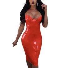 Load image into Gallery viewer, Sexy Women Solid Color Spaghetti Strap Back Zipper Slit Bodycon Party Club Dress