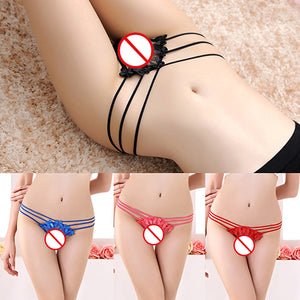 Women Sexy Lace Condole Belt Thongs T-Back G-String Low Waist Briefs Panties