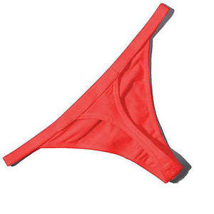 Women Cotton Low Waist Soft Solid Color G-String Thong Panties Sexy Underwear