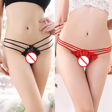 Load image into Gallery viewer, Women Sexy Lace Condole Belt Thongs T-Back G-String Low Waist Briefs Panties