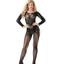 Load image into Gallery viewer, Sexy Women&#39;s Butterfly Fishnet Long Sleeve Bodysuit Open Crotch Bodystocking