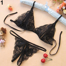 Load image into Gallery viewer, Women&#39;s Sexy Transparent Lace Bra Slim G-String Fashion Underwear Sleepwear