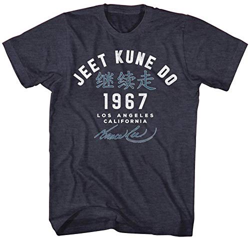 Bruce Lee Men's Academy '67 Slim Fit T-Shirt Navy Heather: Clothing