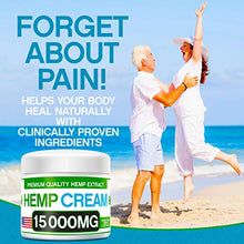 Load image into Gallery viewer, Hemp Pain Relief Cream - 15,000 MG - Natural Hemp Extract Relieves Inflammation, Knee, Muscle, Joint &amp; Back Pain - Contains Arnica, MSM &amp; EMU Oil - Non-GMO - Made in USA: Health &amp; Personal Care