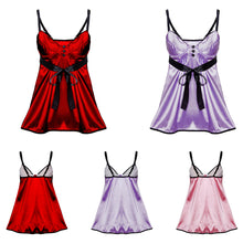 Load image into Gallery viewer, Sexy Bowknot Babydoll Women Underwear Nightwear Sleepwear Dress + G-string