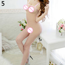 Load image into Gallery viewer, Women Sexy Spaghetti Strap Fishnet Bodysuit Open Crotch Sleepwear Nightwear