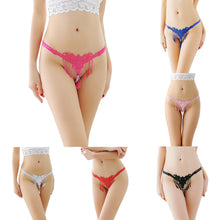 Load image into Gallery viewer, Sexy G-String Briefs Lady Imitation Pearl Flower Embroidered Tassel Underwear