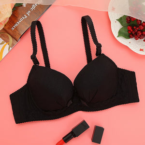 Lingerie Female Japanese Sexy Lace Gather Adjust Bra High School Student Cute Thick section Bra