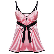 Load image into Gallery viewer, Sexy Bowknot Babydoll Women Underwear Nightwear Sleepwear Dress + G-string