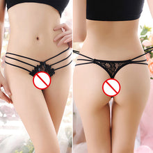 Load image into Gallery viewer, Women Sexy Lace Condole Belt Thongs T-Back G-String Low Waist Briefs Panties