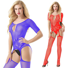 Load image into Gallery viewer, Women Sexy Mesh Hollow Bodysuit Sleepwear Underwear Nightwear Body Stockings