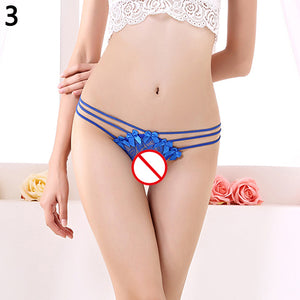 Women Sexy Lace Condole Belt Thongs T-Back G-String Low Waist Briefs Panties