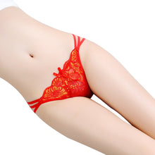 Load image into Gallery viewer, Sexy Flower Lace See-through G-String Women Underwear Strappy Panties Briefs