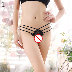 Women Sexy Lace Condole Belt Thongs T-Back G-String Low Waist Briefs Panties