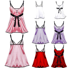 Load image into Gallery viewer, Sexy Bowknot Babydoll Women Underwear Nightwear Sleepwear Dress + G-string