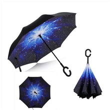 Load image into Gallery viewer, Inverted Umbrella Double Layer sun parasol Women Rain Reverse Umbrellas male guarda chuva invertido paraguas parapluie Windproof