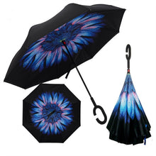 Load image into Gallery viewer, Inverted Umbrella Double Layer sun parasol Women Rain Reverse Umbrellas male guarda chuva invertido paraguas parapluie Windproof