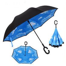 Load image into Gallery viewer, Inverted Umbrella Double Layer sun parasol Women Rain Reverse Umbrellas male guarda chuva invertido paraguas parapluie Windproof