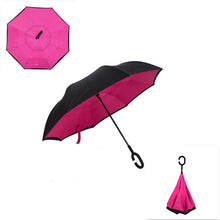 Load image into Gallery viewer, Inverted Umbrella Double Layer sun parasol Women Rain Reverse Umbrellas male guarda chuva invertido paraguas parapluie Windproof