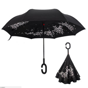 Inverted Umbrella Double Layer sun parasol Women Rain Reverse Umbrellas male guarda chuva invertido paraguas parapluie Windproof