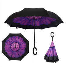 Load image into Gallery viewer, Inverted Umbrella Double Layer sun parasol Women Rain Reverse Umbrellas male guarda chuva invertido paraguas parapluie Windproof