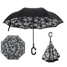 Load image into Gallery viewer, Inverted Umbrella Double Layer sun parasol Women Rain Reverse Umbrellas male guarda chuva invertido paraguas parapluie Windproof