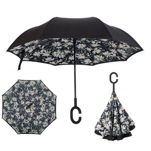 Inverted Umbrella Double Layer sun parasol Women Rain Reverse Umbrellas male guarda chuva invertido paraguas parapluie Windproof