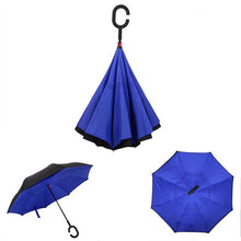 Load image into Gallery viewer, Inverted Umbrella Double Layer sun parasol Women Rain Reverse Umbrellas male guarda chuva invertido paraguas parapluie Windproof