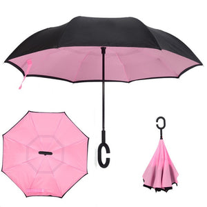 Inverted Umbrella Double Layer sun parasol Women Rain Reverse Umbrellas male guarda chuva invertido paraguas parapluie Windproof