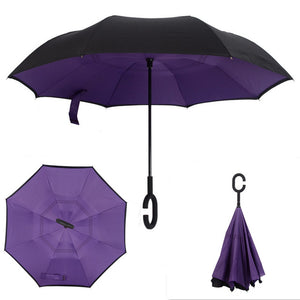 Inverted Umbrella Double Layer sun parasol Women Rain Reverse Umbrellas male guarda chuva invertido paraguas parapluie Windproof