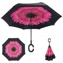 Load image into Gallery viewer, Inverted Umbrella Double Layer sun parasol Women Rain Reverse Umbrellas male guarda chuva invertido paraguas parapluie Windproof