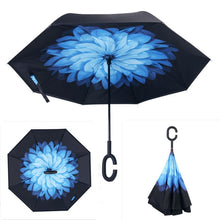 Load image into Gallery viewer, Inverted Umbrella Double Layer sun parasol Women Rain Reverse Umbrellas male guarda chuva invertido paraguas parapluie Windproof