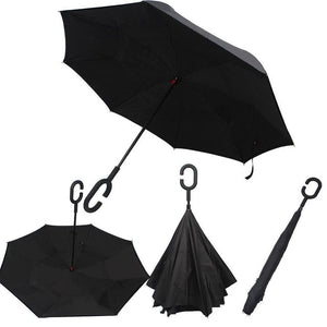 Inverted Umbrella Double Layer sun parasol Women Rain Reverse Umbrellas male guarda chuva invertido paraguas parapluie Windproof