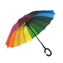 Load image into Gallery viewer, Inverted Umbrella Double Layer sun parasol Women Rain Reverse Umbrellas male guarda chuva invertido paraguas parapluie Windproof