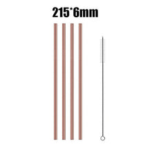 Load image into Gallery viewer, UPORS 4/8Pcs Reusable Drinking Straw High Quality 304 Stainless Steel Metal Straw with Cleaner Brush Wholesale