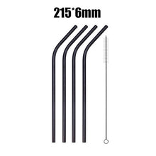 Load image into Gallery viewer, UPORS 4/8Pcs Reusable Drinking Straw High Quality 304 Stainless Steel Metal Straw with Cleaner Brush Wholesale