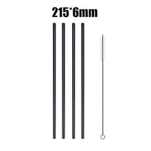 Load image into Gallery viewer, UPORS 4/8Pcs Reusable Drinking Straw High Quality 304 Stainless Steel Metal Straw with Cleaner Brush Wholesale