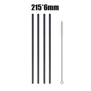 UPORS 4/8Pcs Reusable Drinking Straw High Quality 304 Stainless Steel Metal Straw with Cleaner Brush Wholesale