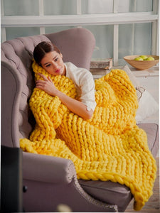 U-miss Fashion Hand Chunky Wool Knitted Blanket Thick Yarn Merino Wool Bulky Knitting Throw Blankets DropShipping 200X200CM